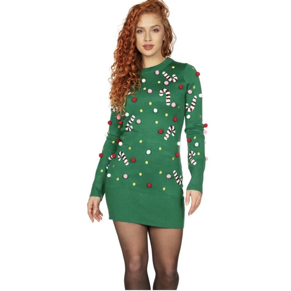 Tipsy Elves WOMEN'S POP OF PEPPERMINT SWEATER DRESS - 3XL
